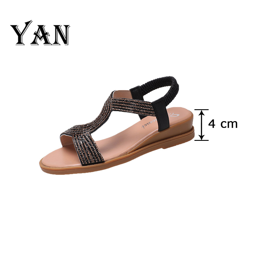 YAN Sandal Pantai Tali Wanita Sendal Wanita Karet Casual Sandal Wanita