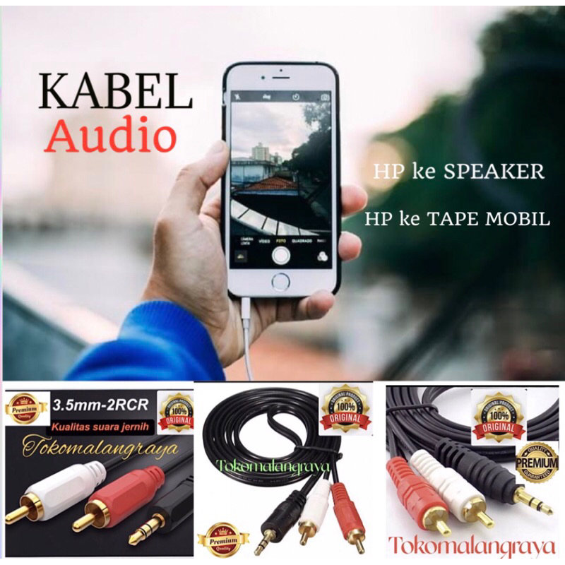kabel hp ke speaker/kabel aux to rca 2/kabel audio 1 ke 2
