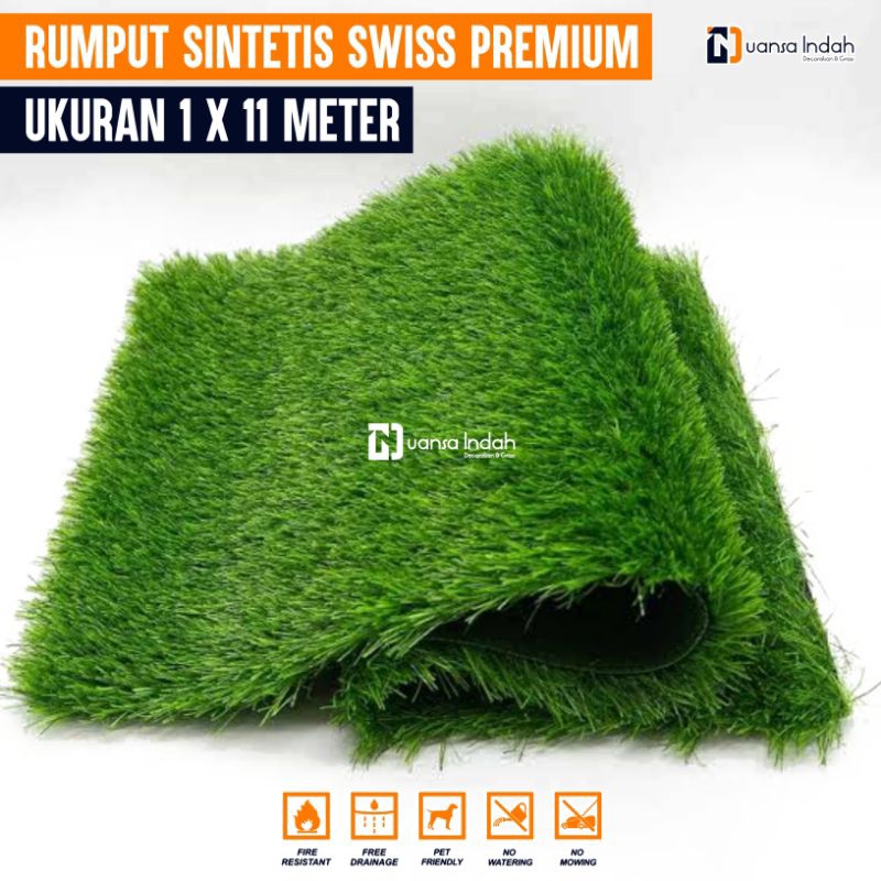 RUMPUT SINTETIS SWISS PREMIUM UKURAN 1x11 METER