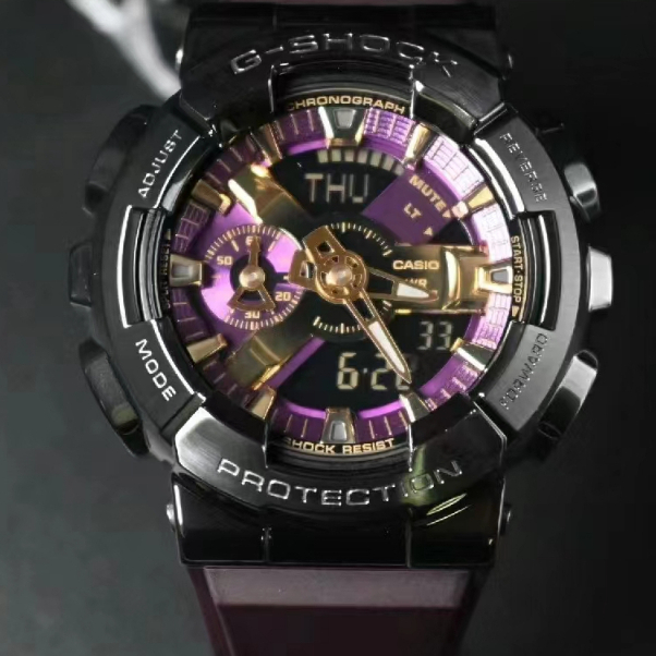 JAM TANGAN GSHOCK GM-110 FULLSET WATER RESISTANT - BLACK RAINBOW