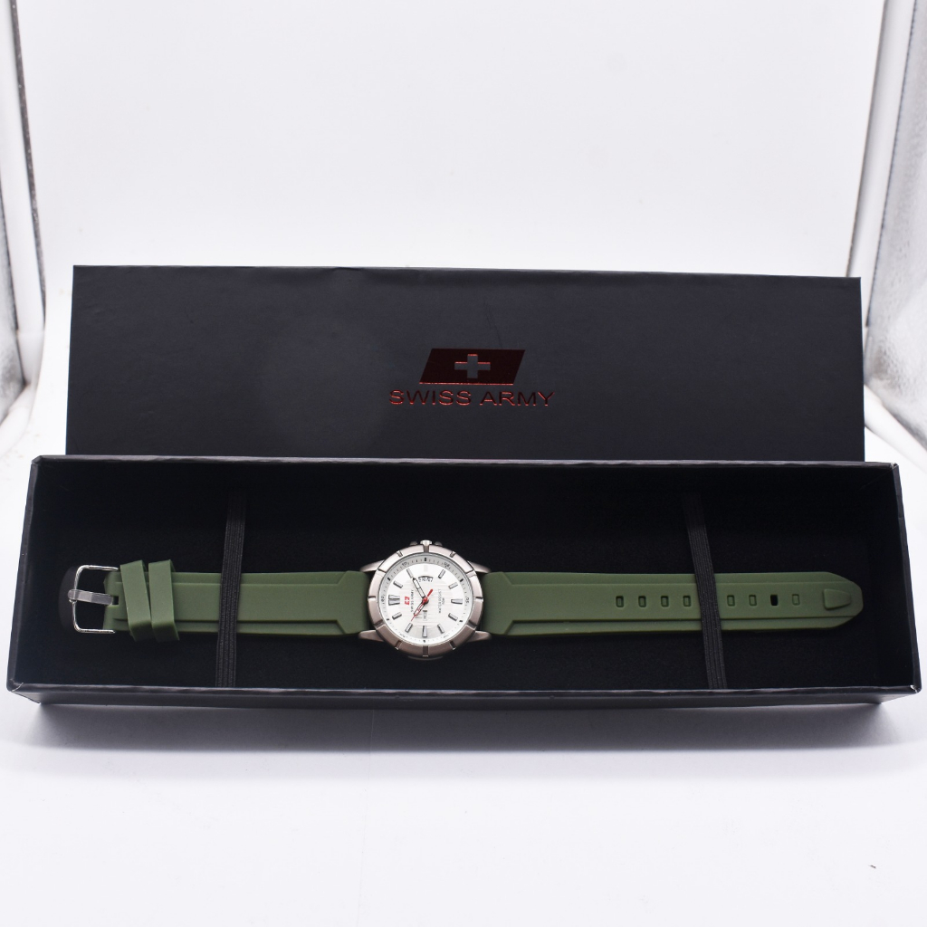 Jam Tangan Pria /Cowok Terbaru Tali Ruber Hari Tanggal Aktif SA7446L