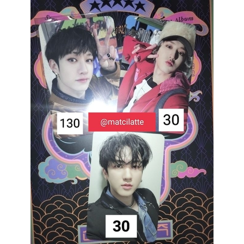 photocard stray kids 5star bangchan muplant , han ver A , changbin ver B (ds)