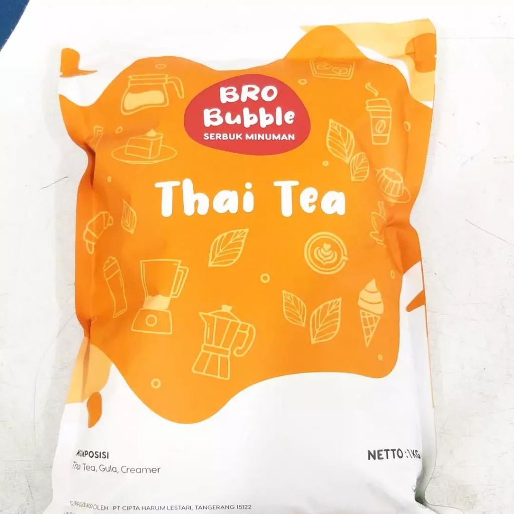 

[oddsolshop] pekanbaru/Bro bubble Thai Tea 1KG Minuman Bubuk Instan Rasa Teh Thailand Serbuk Minum