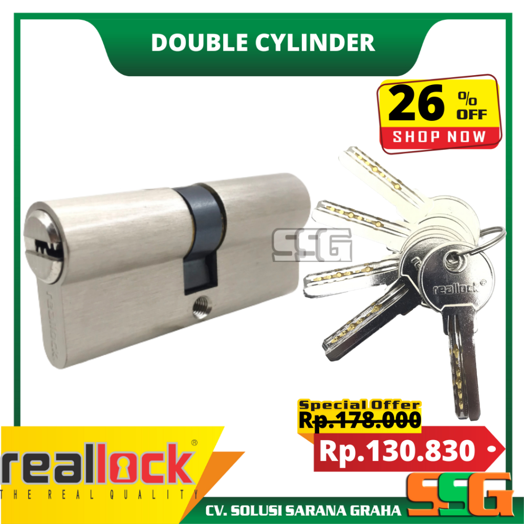Double Cylinder REALLOCK RLK 70 SN Silinder Kunci Komputer Key Silinder Kunci Pintu