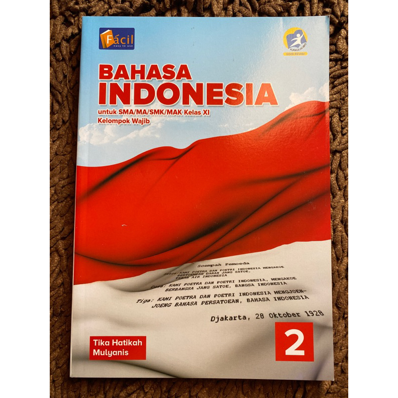 

Buku Bahasa Indonesia SMA XI | Kelas 11 Kelas 2 SMA | Kurikulum 2013 Edisi Revisi | Penerbit Grafindo Media Pratama | Facil | Tika Hatikah | Mulyanis