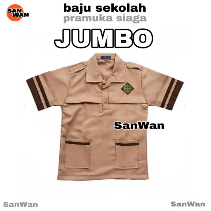 Baju Seragam Jumbo Sekolah SD Pramuka Siaga Lengan Pendek