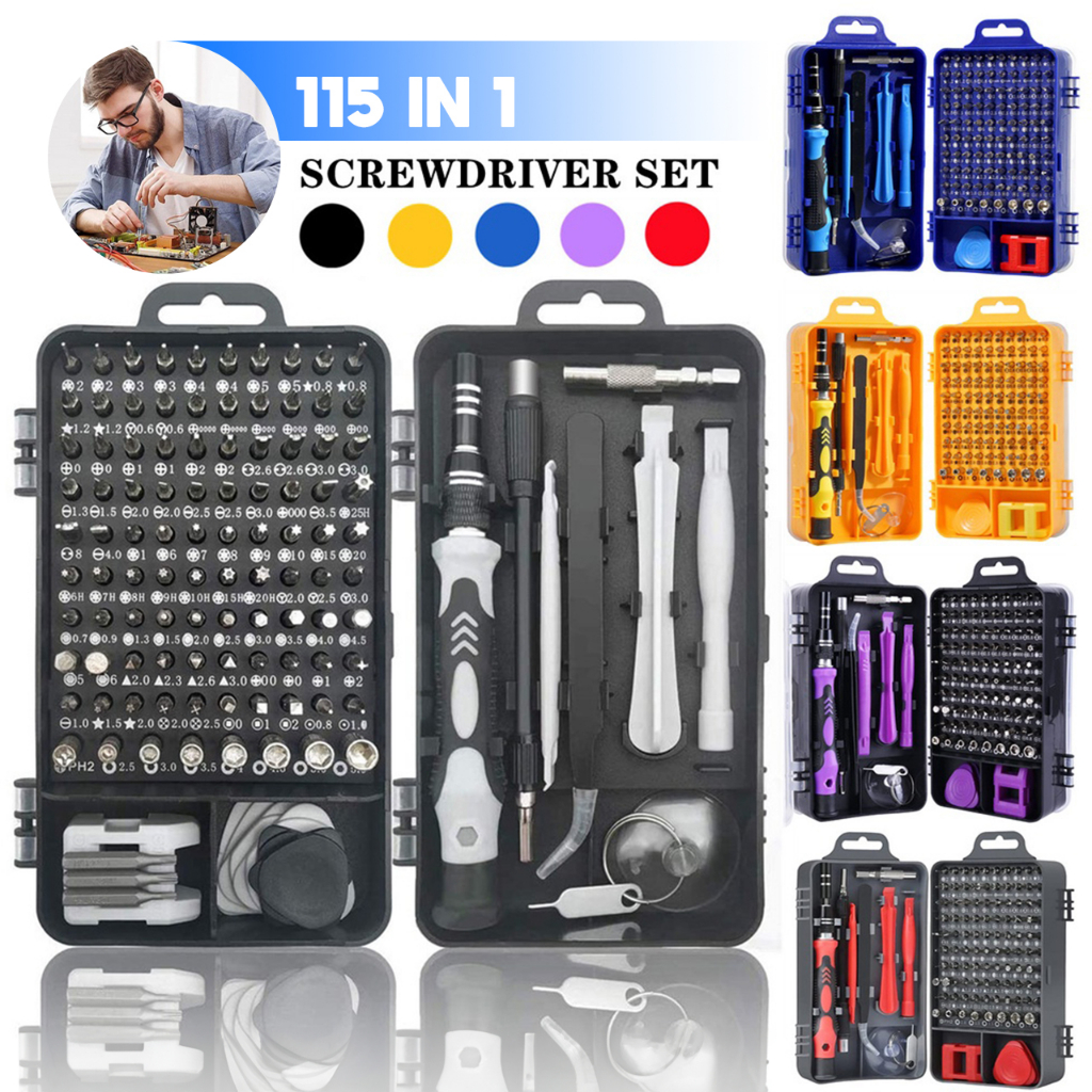 Obeng Set 115 in 1 Obeng Set Multifungsi Alat Bongkar HP Reparasi Mini Precision tools service - 115