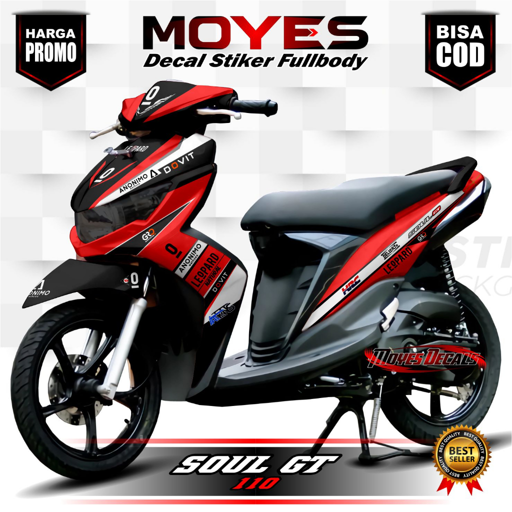 Decal Variasi Soul GT 110 Fullbody / Stiker Soul GT 110 Motif Leopardd MYS082