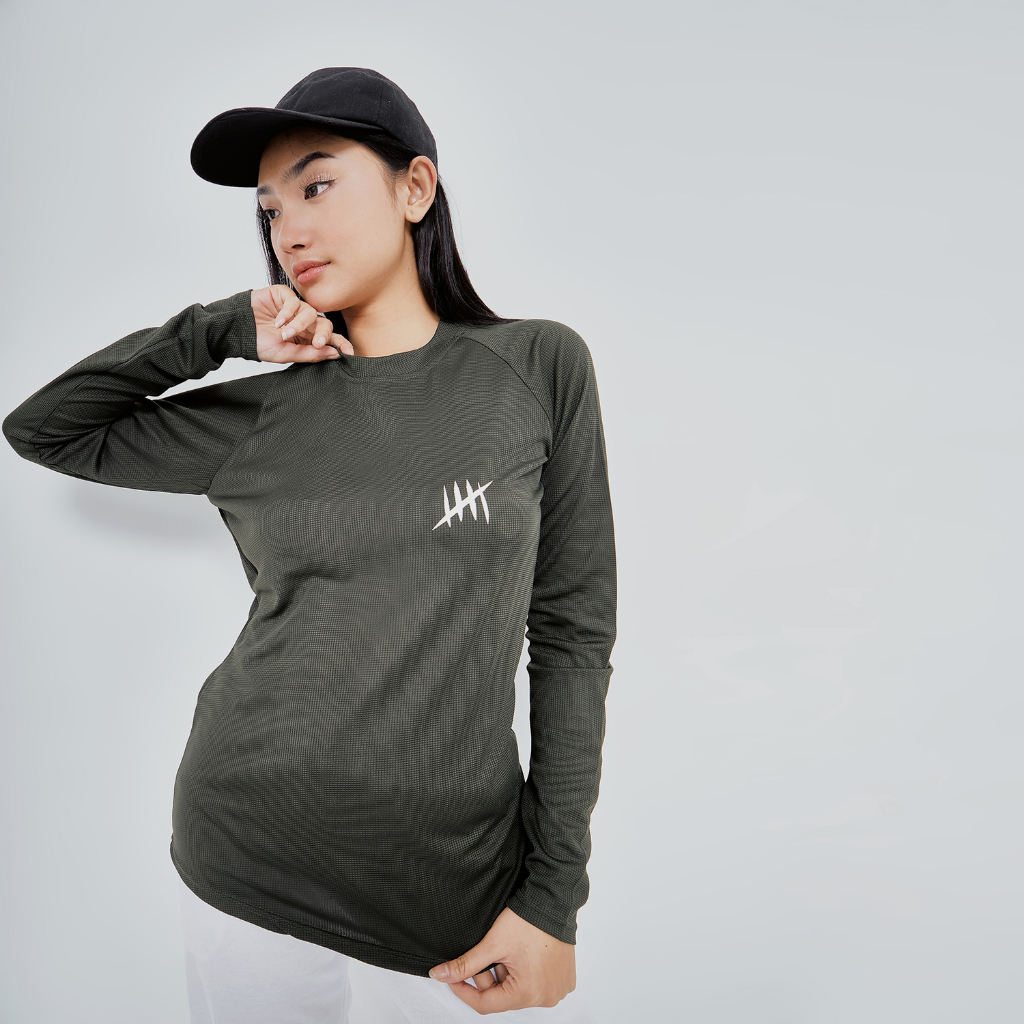 DONSON Manset Polos Kaos Lengan Panjang Maksimum Mobilitas Wanita Army