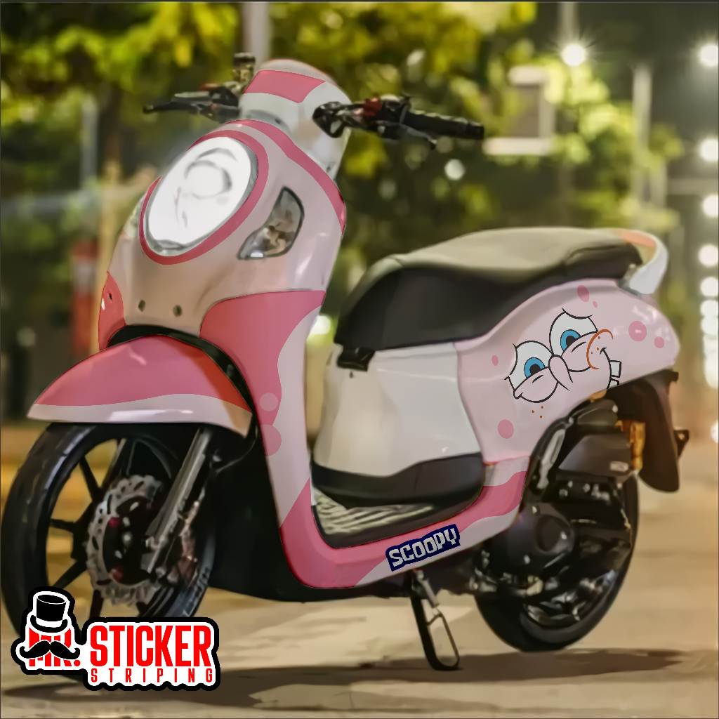 Decal scoopy full body Full Blok custom sticker spongebob keren all type scoopy (DC SCOOPY 31)
