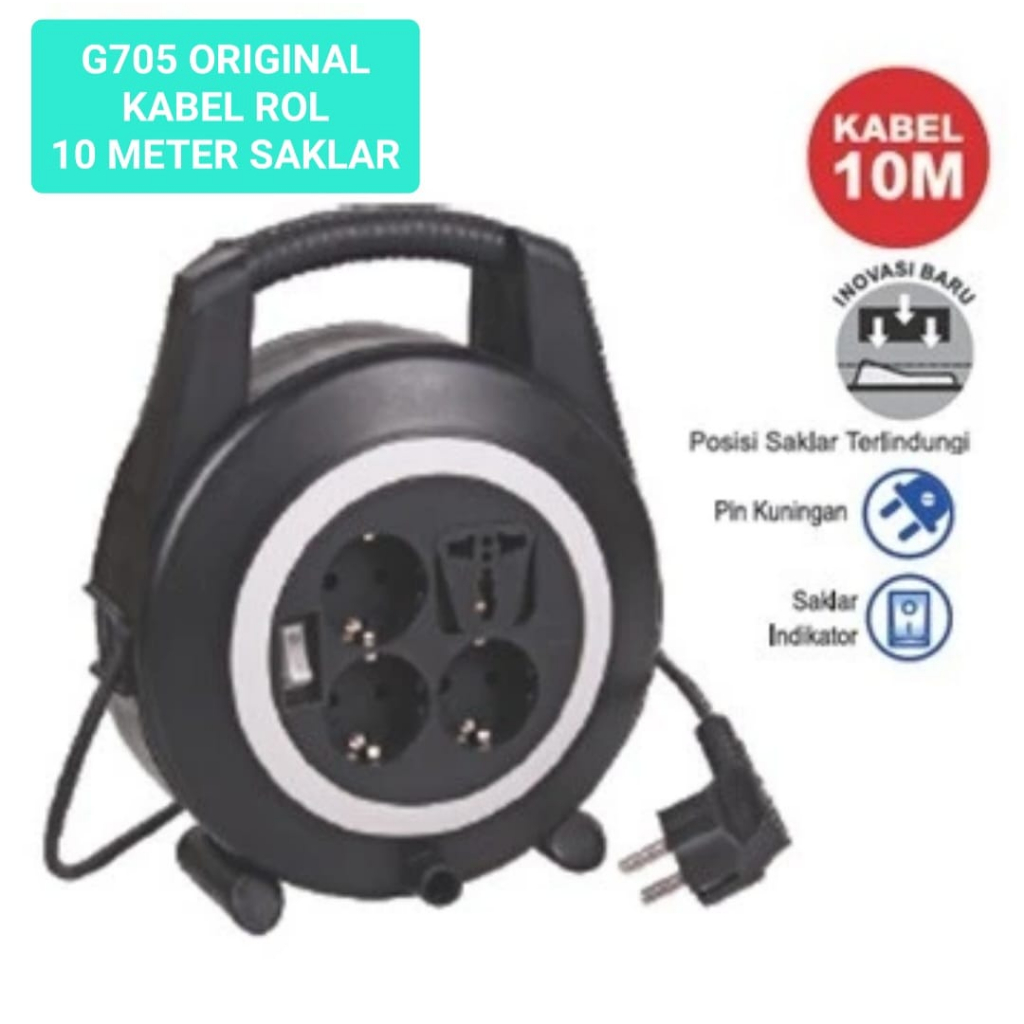 G705 ORIGINAL KABEL ROL ROLL 10 M METER SAKLAR BOX STOP KONTAK SOCKET LISTRIK ELEKTRIK ELEKTRONIK ST
