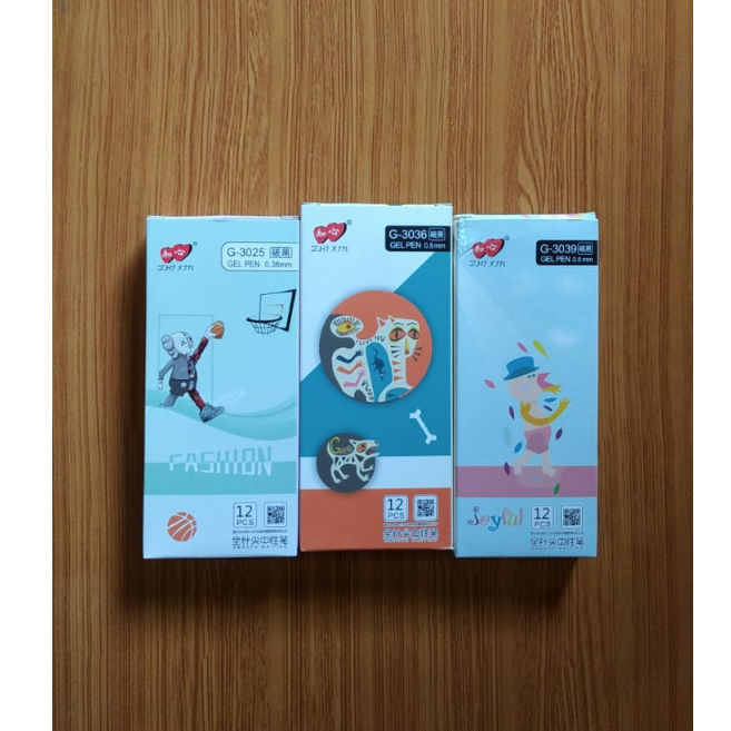

Pena Tulis LOVEiN ZHI XIN Gel Pen 0.5mm + 0.38mm Per Pak isi (12 Pcs) - Motif Random