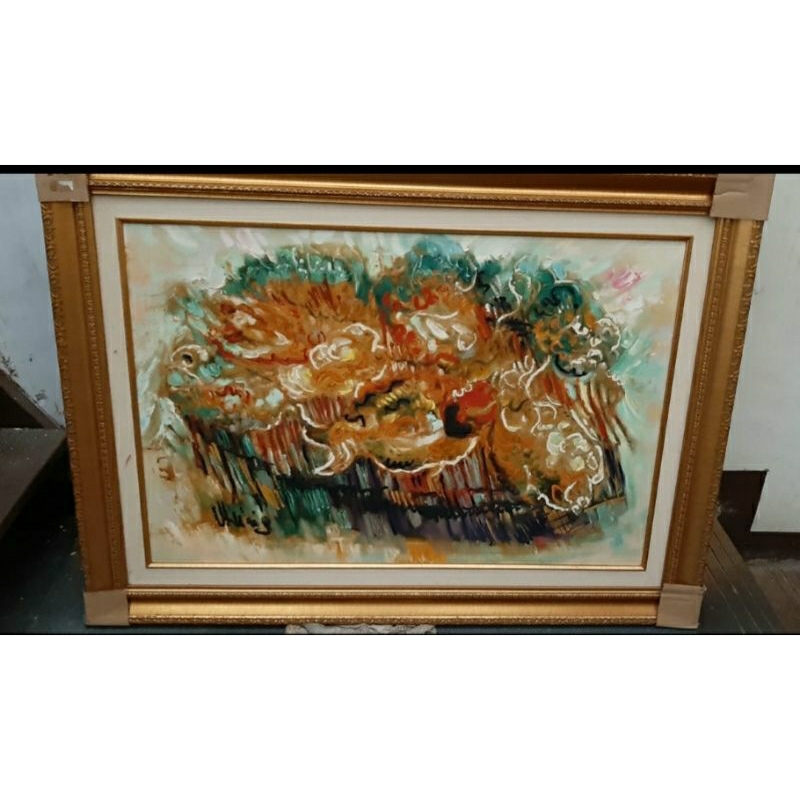 Lukisan Asli Timbul Bali Abstrak Antik