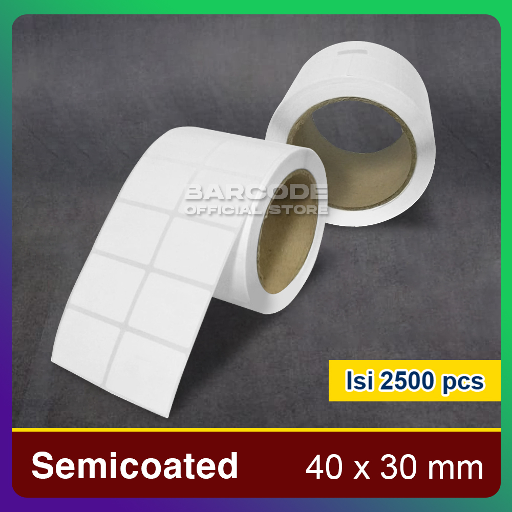 

Label Printer Barcode 40x30mm / 40x30 mm Semicoated Core Besar 3 Inch