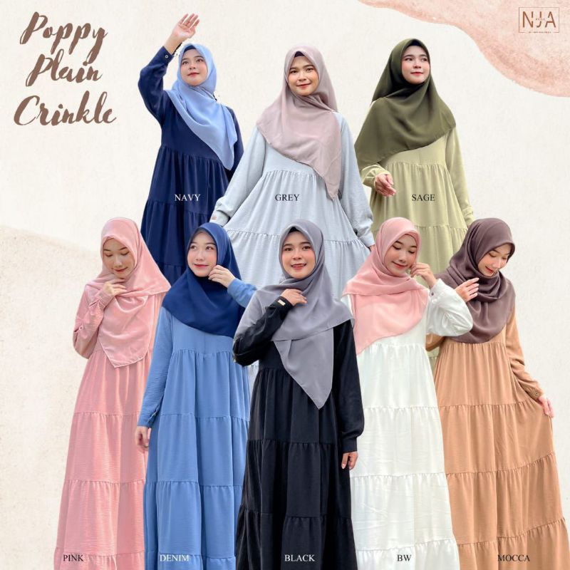 PO Poppy plain crinkle nja daily