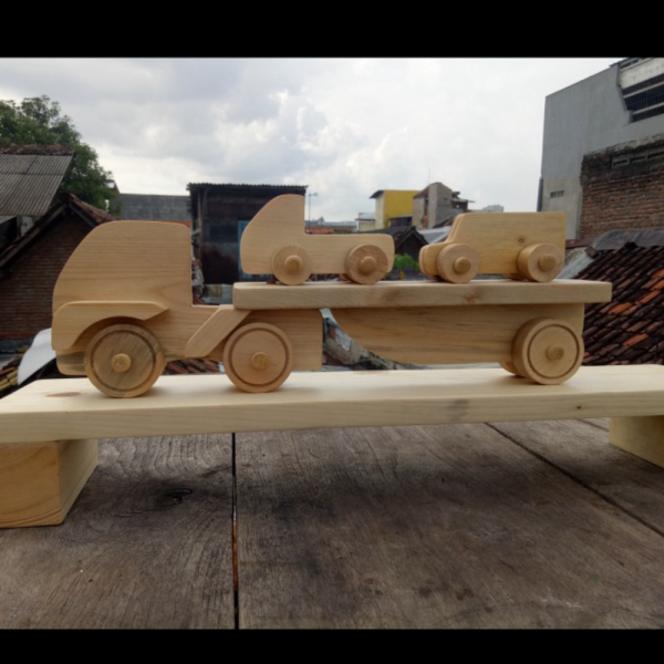 Mobil mobil Limited Pengangkut Mainan anak Kayu Truk kayu Jual Miniatur