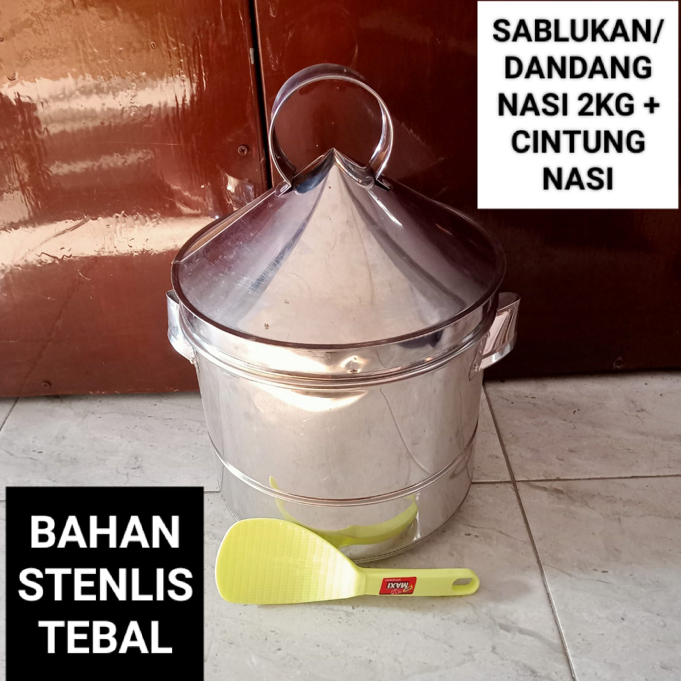 DANDANG NASI / SABLUKAN BAHAN STENLIS TEBAL TAHAN KARAT FREE CINTUNG NASI