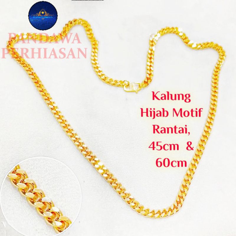 Kalung rantai titanium wanita Dan pria anti luntur Perhiasan fashion hijab mutiara Korea Aesthetic d