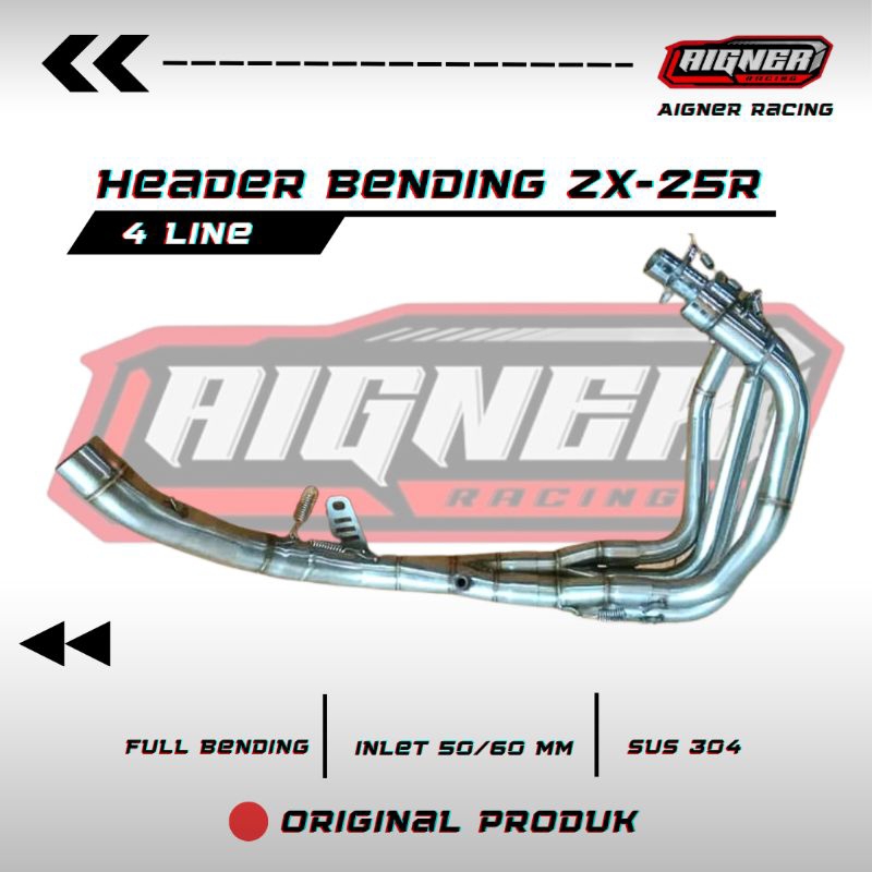 HEADER FULL BENDING ZX25R STAINLESS ORIGINAL AIGNER RACING