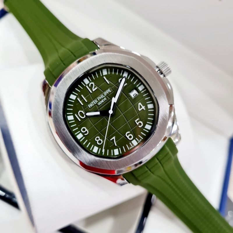 Jam Tangan Automatic Ptek Philip Aquanut Green Army Rubber