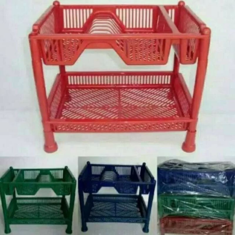 Rak Piring Plastik Susun 2 Murah /Rak Piring Wastafel Plastik Susun 2