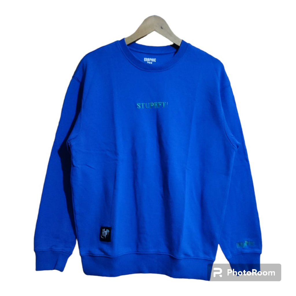 CREWNECK By GRAPHIC TEE X HARRY PORTER TULISAN BORDIR SECOND BLU125