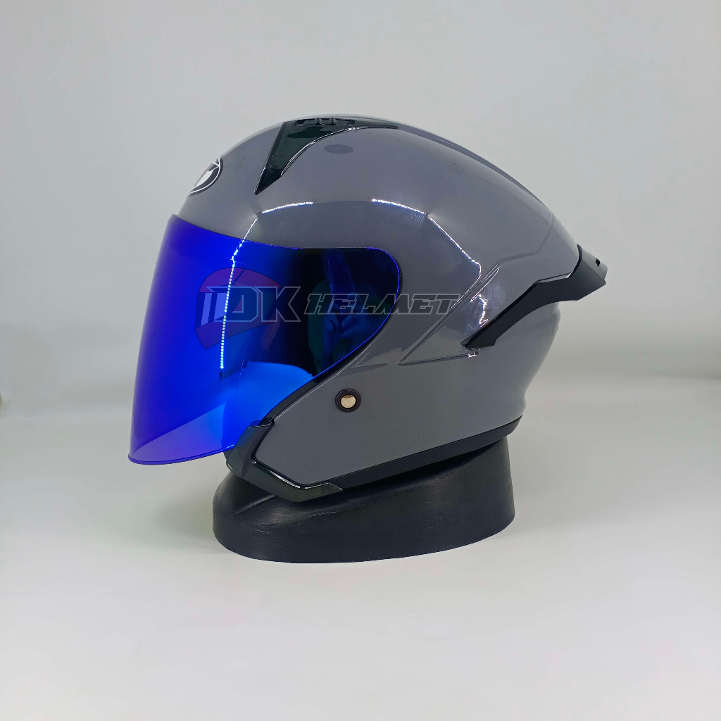 Helm Half Face DYR Subaru Solid Stone Dim Grey Glossy Paket Ganteng Sticker KYT Original bukan NFJ S