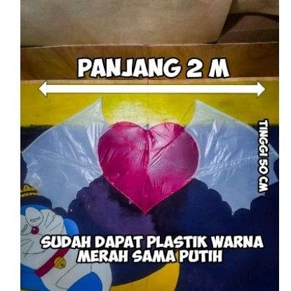 layangan love bersayap 2meter kerangka siap rakit bonus plastik merah putih