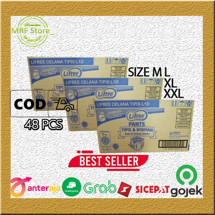 TERLARIS 1 DUS 48 PCS LIFREE PANTS POPOK CELANA DEWASA // POPOK CELANA DEWASA SIZE (M,L,XL,XXL)