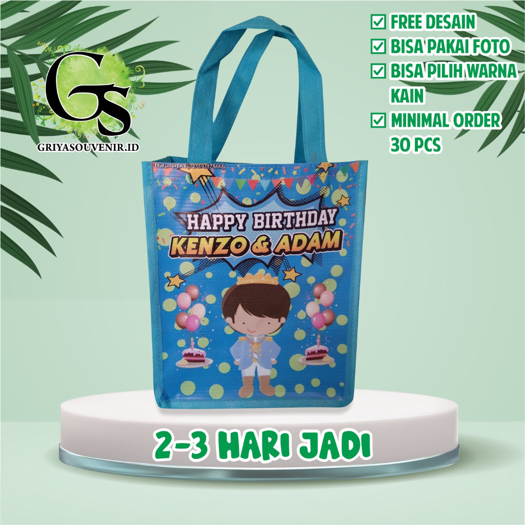 

TAS ULTAH ANAK / TAS ULANG TAHUN CUSTOM / TAS ULTAH GOODIE BAG / TAS SOUVENIR ULTAH FREE DESAIN