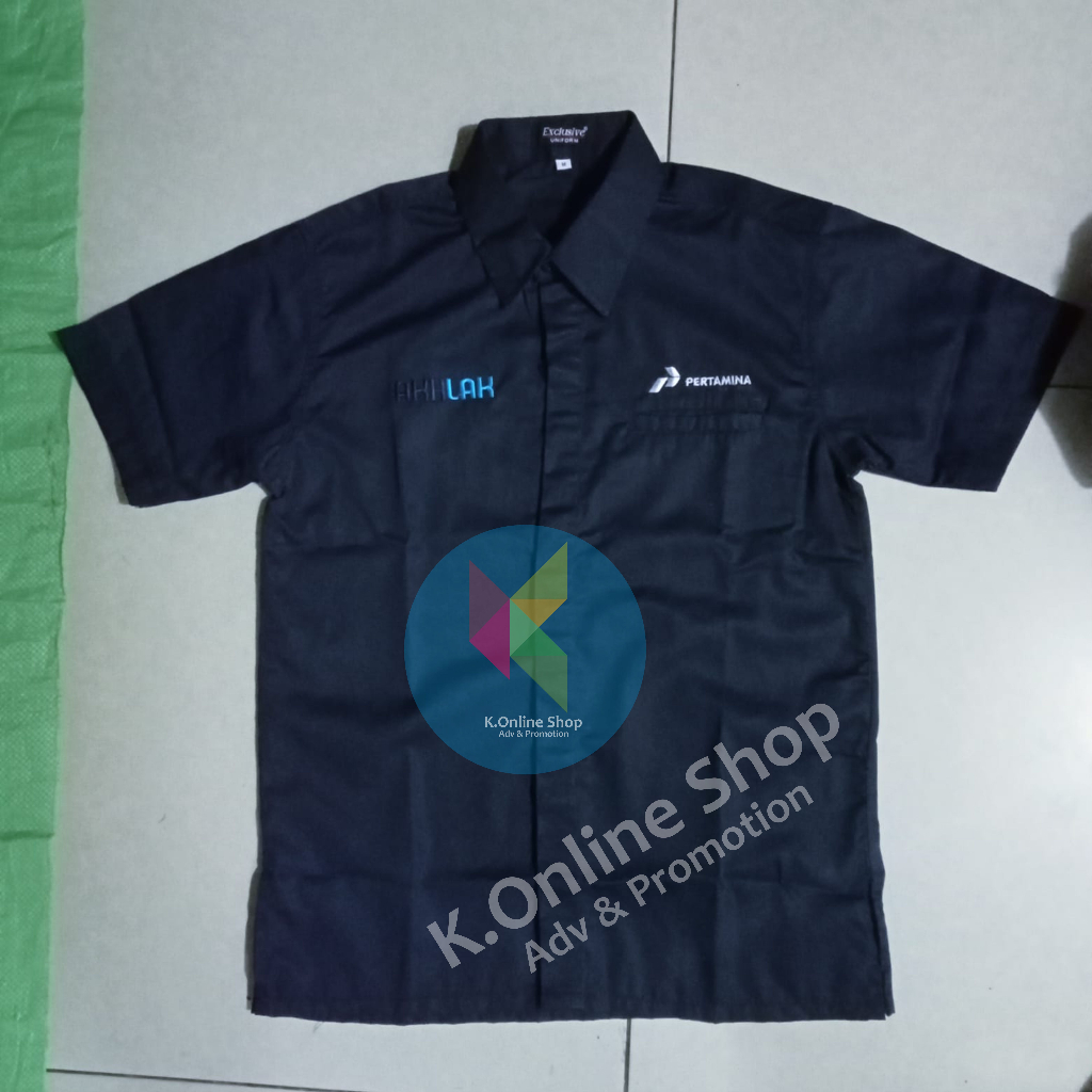 kemeja akhlak pertamina seragam akhlak pertamina baju akhlak pertamina lengan pendek