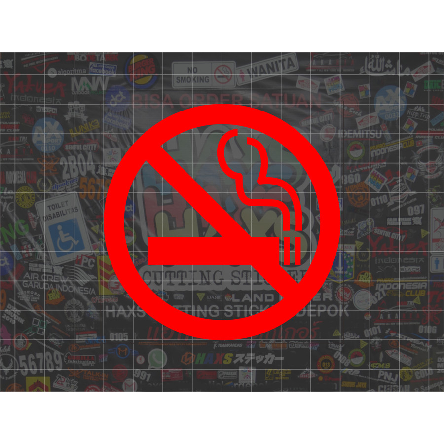 Cutting Sticker Dilarang Merokok Ukuran 8 Cm Untuk Kaca dan Tembok