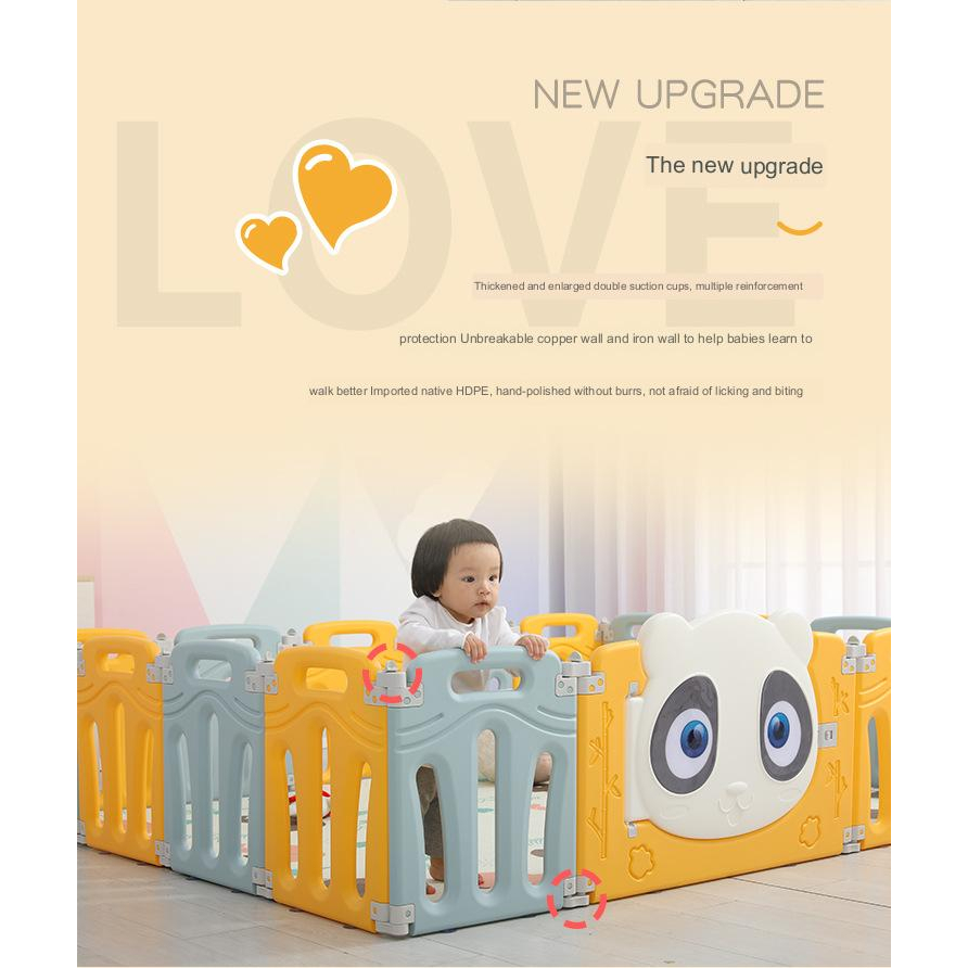 I.Q. BABY Playpen Game Fence for Baby - Pagar Pengaman untuk Main Anak dan Bayi | Pagar Hewan Peliharaan | Pagar Main anak | Playground