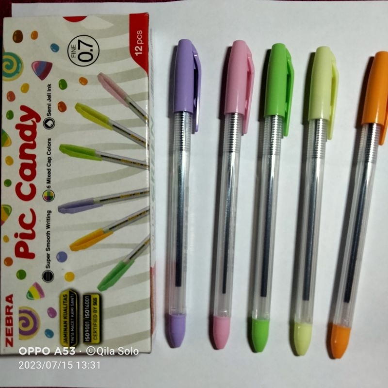 

Bolpoin/pulpen Zebra Pic candy 0.7 Hitam/144