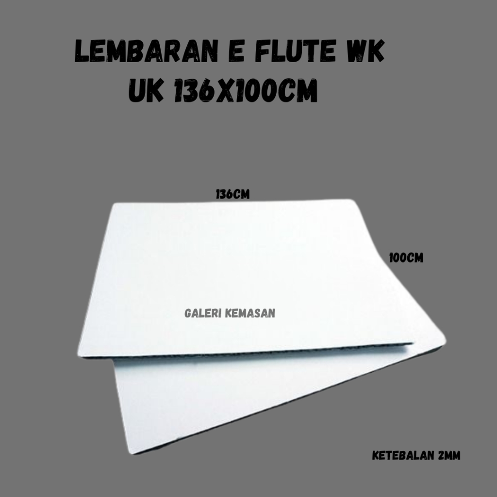 

Dus/Karton Lembaran WK E Flute Corrugated Uk 136x100 CM (Min 50pcs)