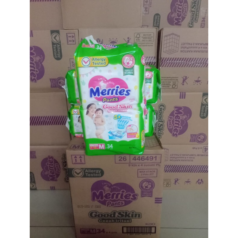 Popok Merries Ukuran M, L, & XL
