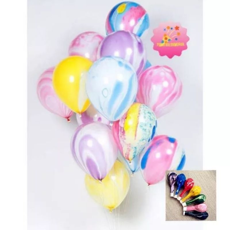 grosir isi 100pcs balon marble 12inch