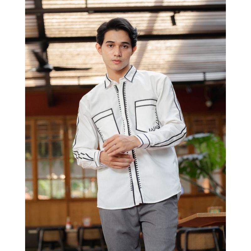 Kemeja Bordir Pria NUC.ID Jordan 02 (Putih)