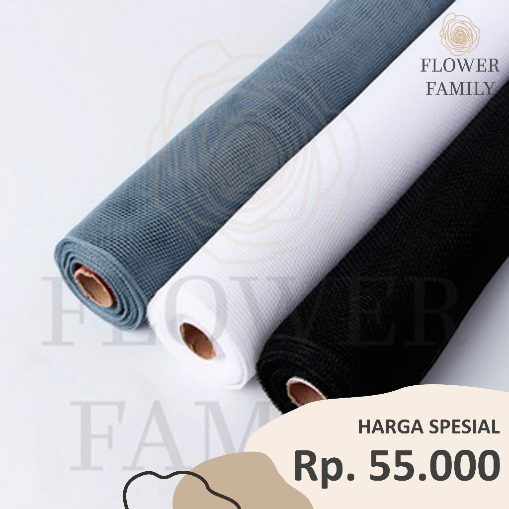 

Flower Family - Flower Wrapping Paper Polynet Korea / Mesh Roll Tile Jaring / Kertas Buket Bunga Florist /Kertas Bunga