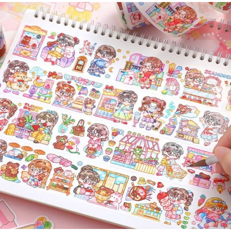 

washi tape zodiac girl / school