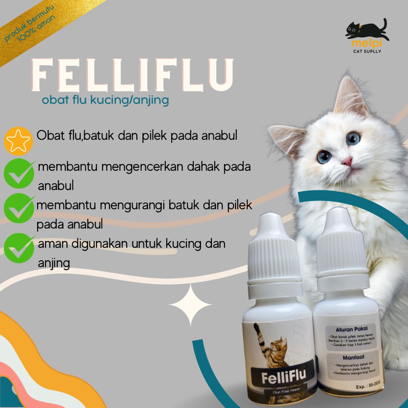 obat flu batuk dan pilek kucing dan anjing FELLIFLU