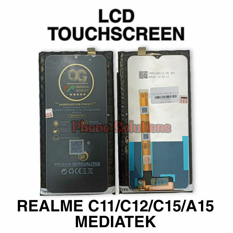 LCD TOUCHSCREEN REALME C11 2020/C12/C15/OPPO A15/A15S MEDIATEK/A16K/A16E BLACK ORIGINAL QUALITY (OG)
