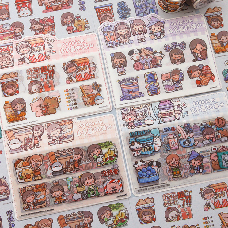 

Stiker Dodojam Milk Tea Series Cute Girl 10 Lembar TLD007