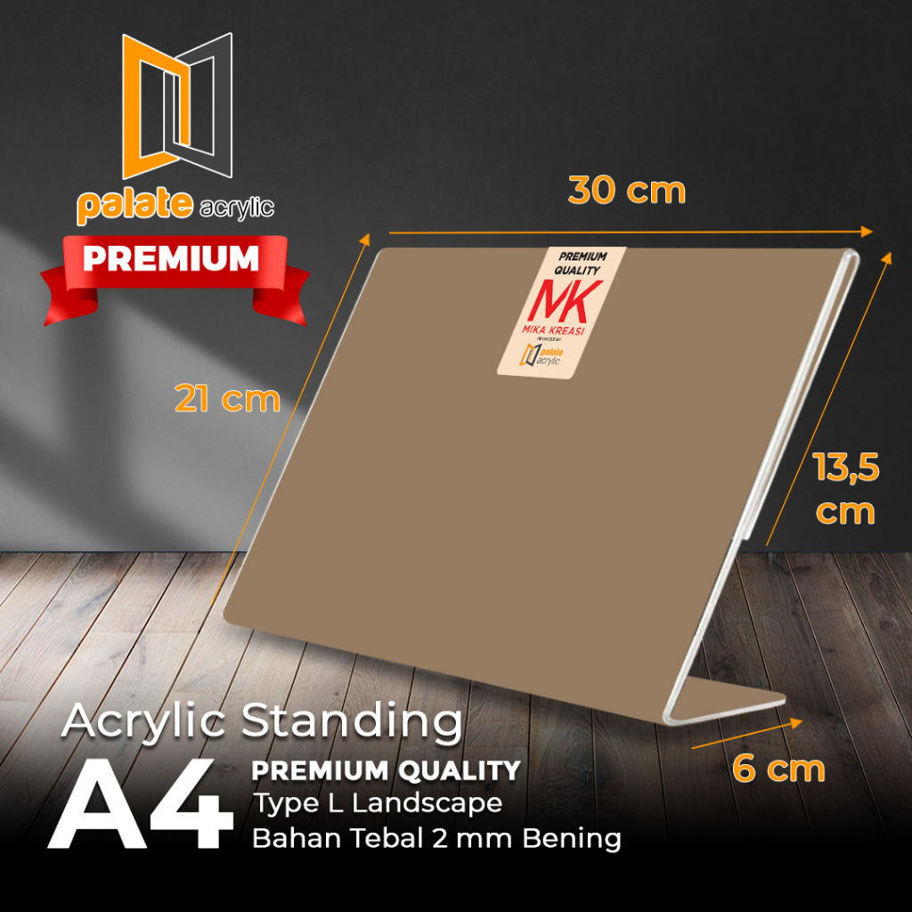 

AKRILIK TENT HOLDER A4 L LANDSCAPE - 2MM PREMIUM