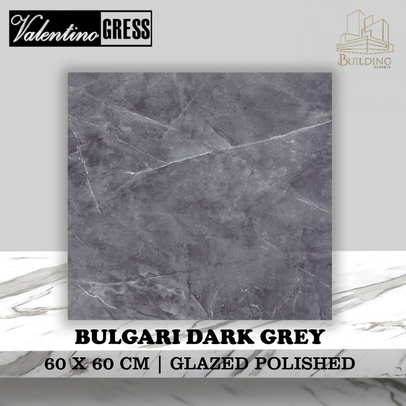 Granite Lantai 60×60 BULGARI DARK GREY/GLOSSY/VALENTINO GRESS
