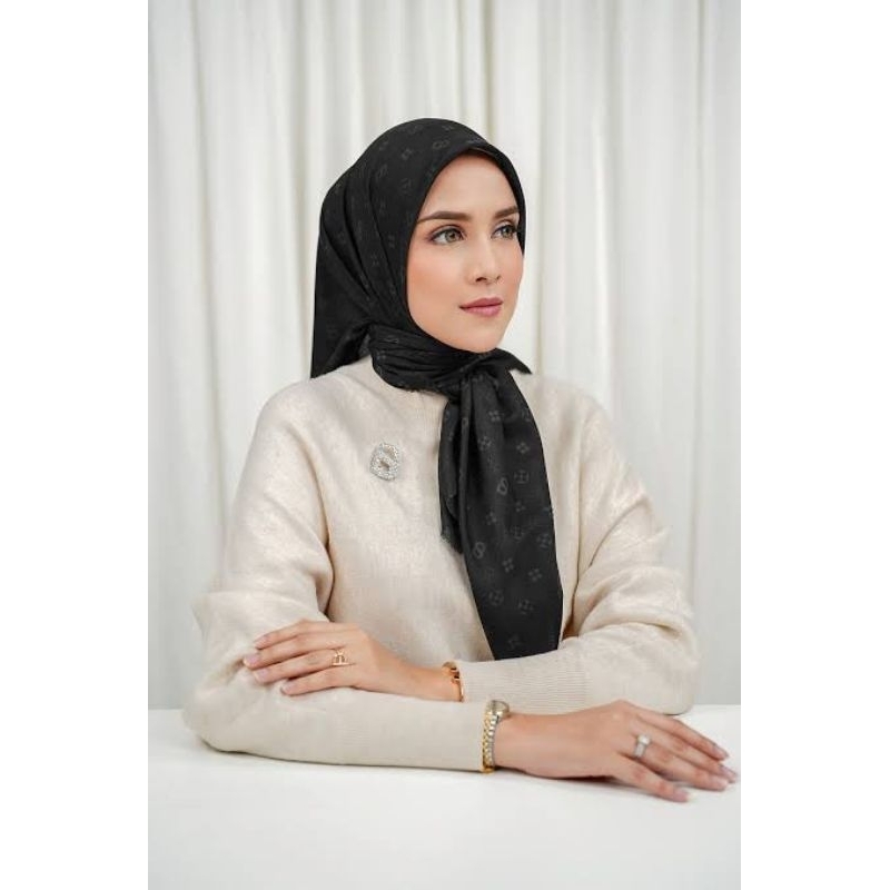 Monogram Voile Square Caviar Buttonscarves