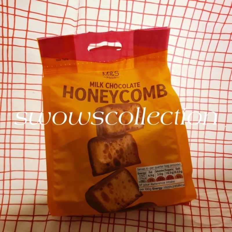 

M&S MARK MARKS & AND SPENCER HONEYCOMB HONEY COMB MILK CHOCOLATE COKLAT COKELAT SUSU