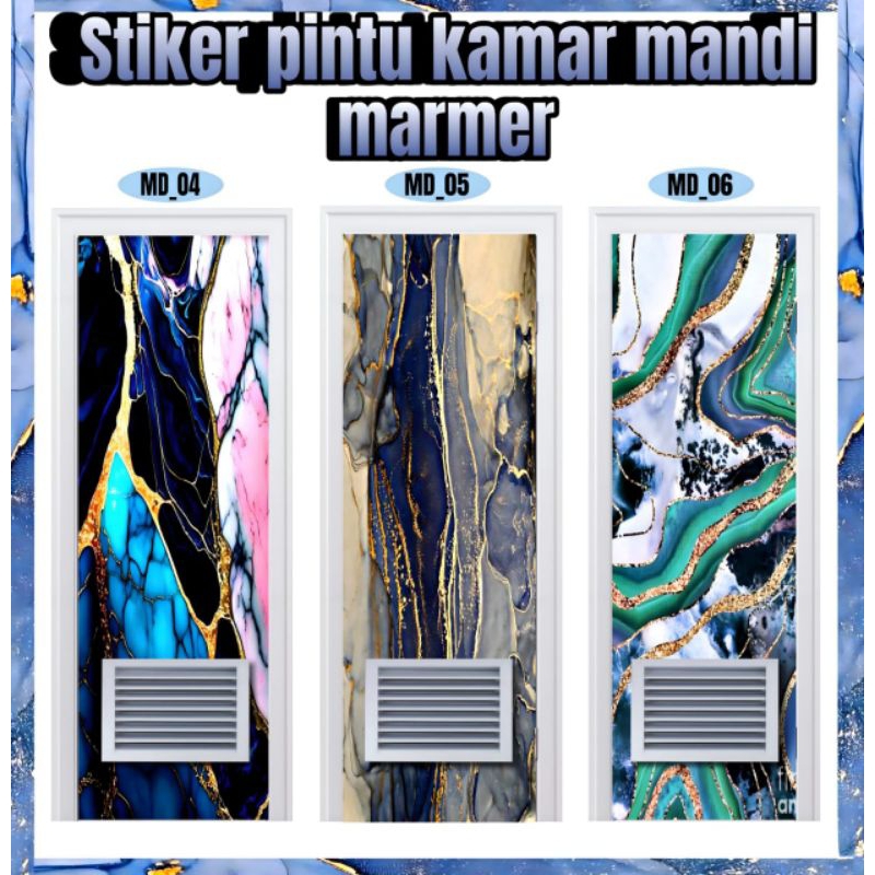 Stiker Pintu Kamar Mandi Motif Marmer