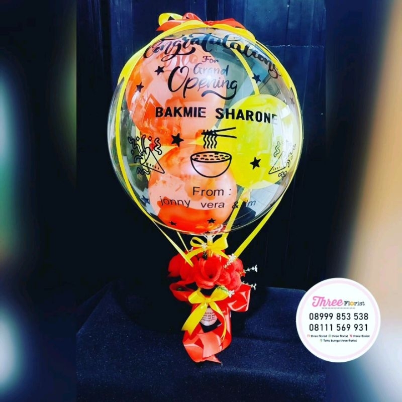 box bunga balon / bloom box bunga balon / box bunga balon ucapan selamat / box bunga