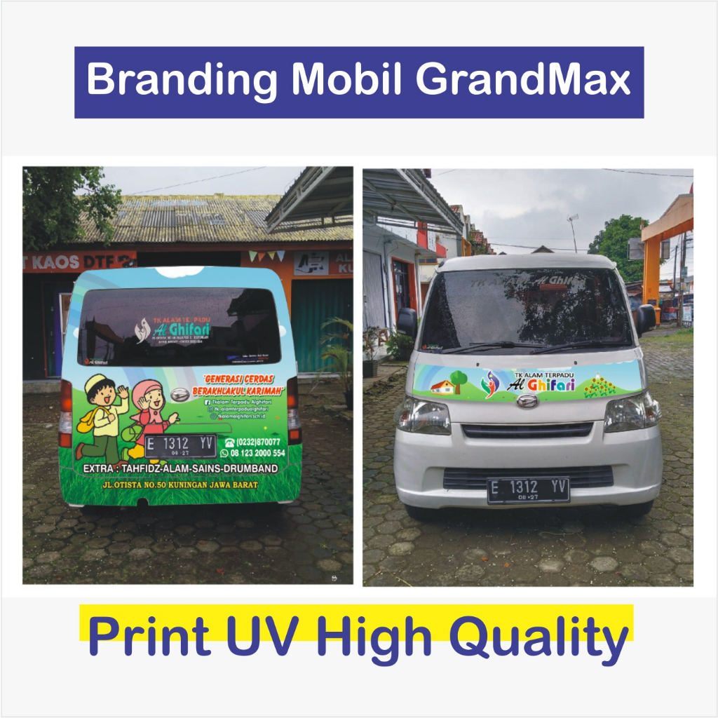 Branding Mobil GrandMax dengan Sticker Quantac Printing UV Fullcolor